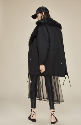 Manteau perfecto hiver avec laine naturelle intérieure pour femme