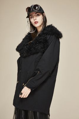 Manteau perfecto hiver avec laine naturelle intérieure pour femme