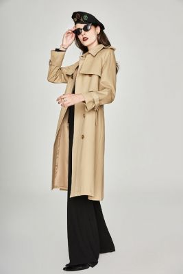 Manteau Trench long classique pour femme imperméable