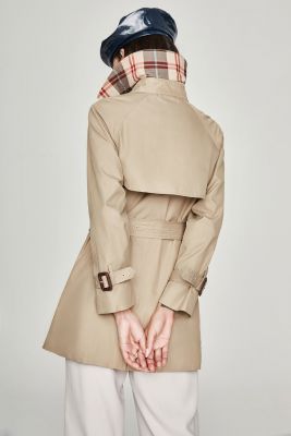 Manteau Trench mi-long pour femme avec double boutonnage