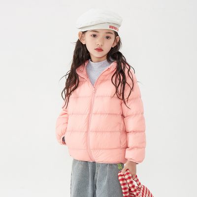 Manteau à capuche en duvet de canard blanc pour enfants