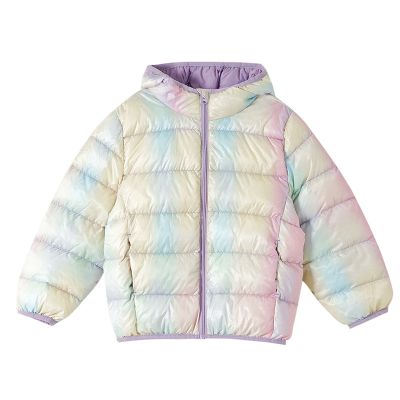 Manteau à capuche en duvet de canard blanc pour enfants