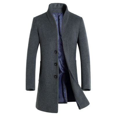 Manteau en laine mi-long ajusté pour Homme
