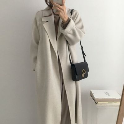 Manteau long en laine pour femmes