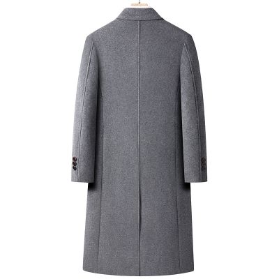 Manteau long en laine pour homme à double boutonnage