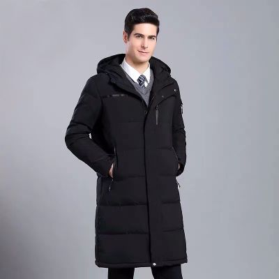 Manteau longline à capuche pour homme