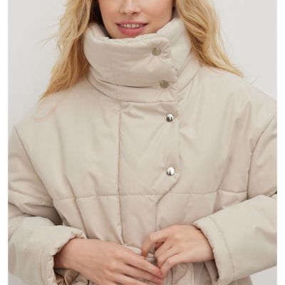 Manteau mi-long pour femme avec boutons Irréguliers et doublure en coton