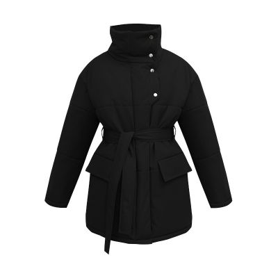 Manteau mi-long pour femme avec boutons Irréguliers et doublure en coton