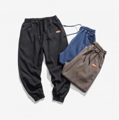 Pantalon de jogging simple en coton pour homme avec cordon et chevilles élastiques