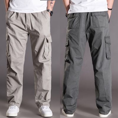Pantalon en coton ample à poches multiples pour homme