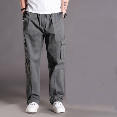 Pantalon en coton ample à poches multiples pour homme