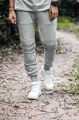Pantalon Joggers en Coton avec Fermetures Eclaire Genoux