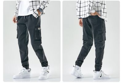Pantalon jogger pants en denim pour homme baggy streetwear