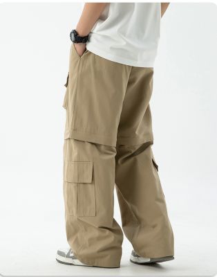 Pantalon long ample et décontracté à poches multiples pour homme