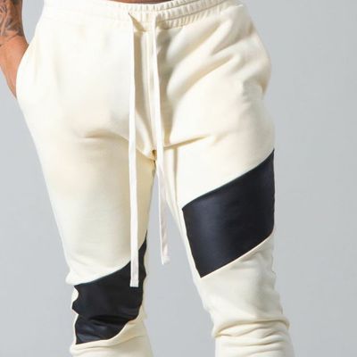 Pantalon Sarouel Bicolore Noir et Blanc Homme Drop Crotch