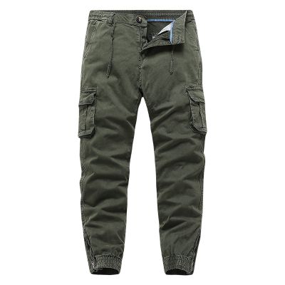 Pantalon cargo avec design cordon à poches multiples pour homme