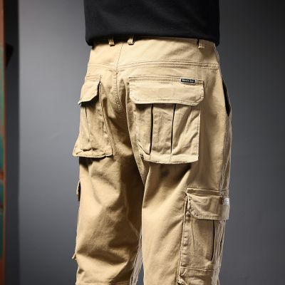 Pantalon cargo multipoches côté pour homme en coton