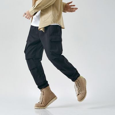 Pantalon cargo oversize décontracté avec taille elastique pour homme