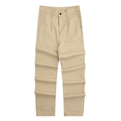 Pantalon en coton droit court avec poches multiples pour homme