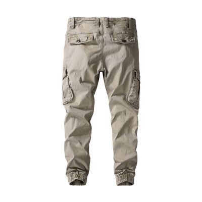 Pantalon long en coton à poches multiples pour hommes