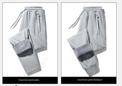 Pantalons de Survêtement epais en coton avec deux poches zippées pour Hommes