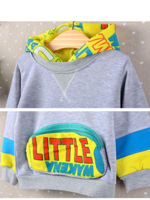 Sweatshirt à Capuche Enfant avec Poche Ventrale à Zip Fermeture Eclaire
