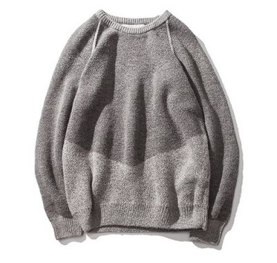 Pull tricot pour homme avec blocs couleurs col rond