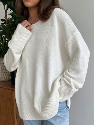 Pull ample en tricot à col rond pour femmes - Un style décontracté et confortable