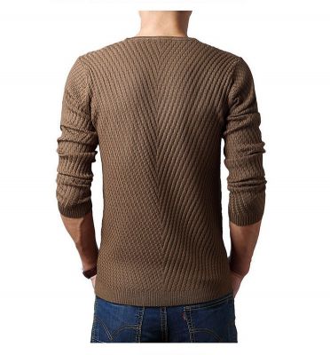 Pullover en laine Col V pour homme avec tricot à motif