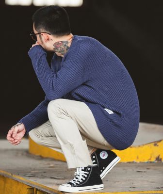 Pullover oversize en tricot pour homme avec maillage large