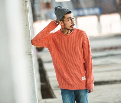 Pullover oversize en tricot pour homme avec maillage large