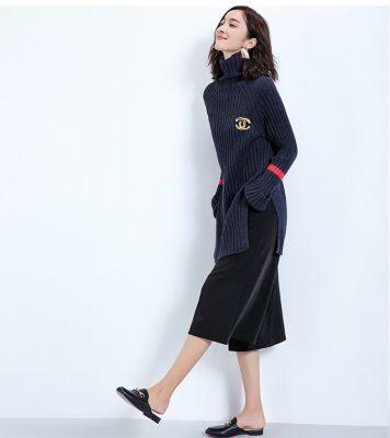 Pullover oversize pour femme avec manches longues et rayure unique