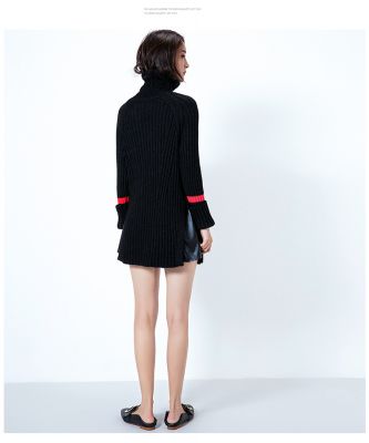 Pullover oversize pour femme avec manches longues et rayure unique