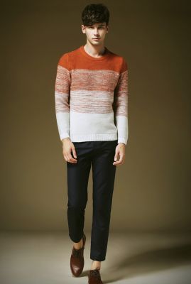 Pullover pour homme avec motif dégradé tricot couleur contrastante
