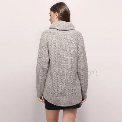 Pullover tricot avec col roulé oversize pour femme