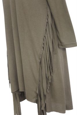 Robe été à manches longues pour femme avec bordure à frange décalée