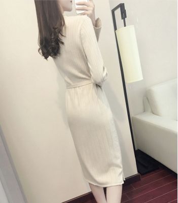 Robe knitwear tendance hiver manches longues