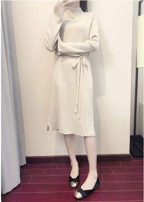 Robe knitwear tendance hiver manches longues