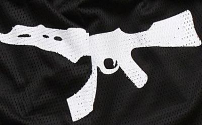Short Kalashnikov en Coton Noir et Blanc AK 47 Streetwear US Swag