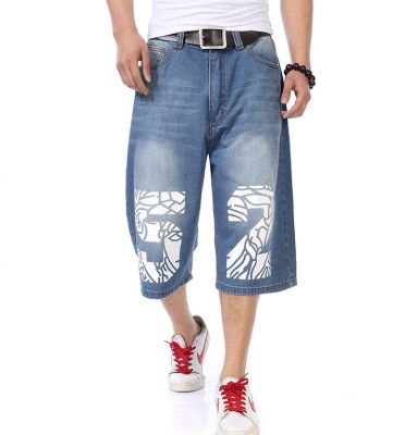 Shorts baggy en jeans avec flocage Medusa 52