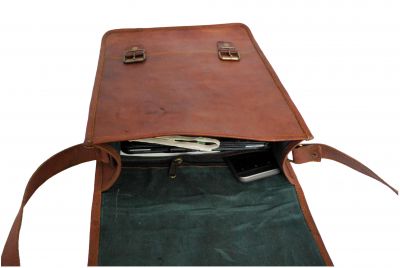 Porte document cuir vertical vintage homme femme avec bandolière - Grand