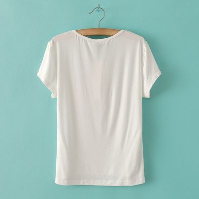 T shirt Eté pour Femme avec Double Perroquet Effet Collage