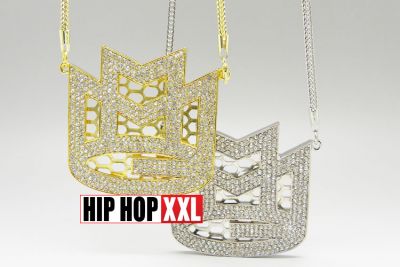 Collier Bling Bling Royal Couronne M M G Hip Hop Argent Or