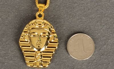 Pendentif Bling Bling Pharaon Egyptien Plaqué Or
