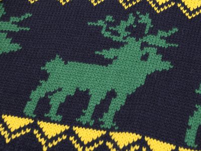 Pullover pour homme en laine tricot motif rayures hiver cerf