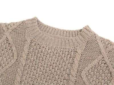 Pullover à torsades pour homme tricoté laine épaisse avec motif losanges