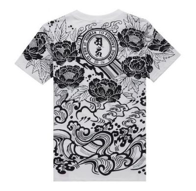 T shirt Lotus Oriental Streetwear Gravure Tatouage Japonais