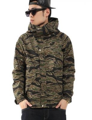 Veste à capuche Camouflage motif Kaki Militaire