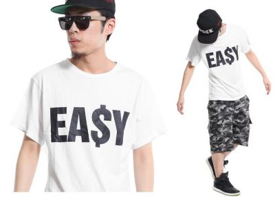 T shirt Easy Money EA$Y Hip Hop Swag Noir et Blanc