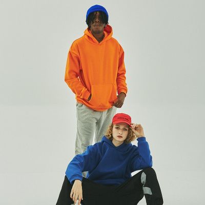  Sweatshirt à capuche pour hommes et femmes couleur unie